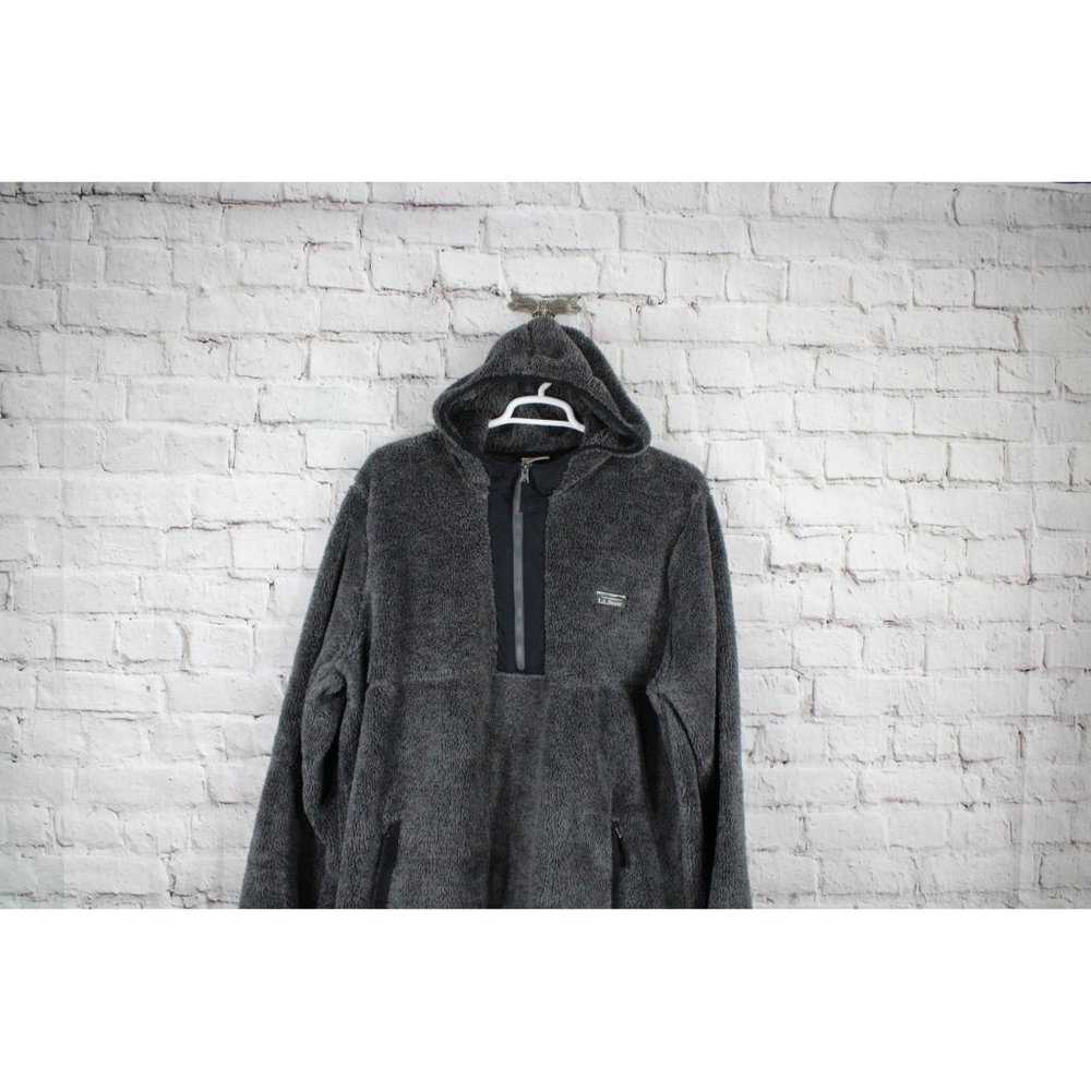 LL Bean Mountain Classic Cozy Fleece 1/2 Zip Pullover Hoodie Size XXL Tall - Picture 3 of 9